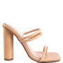 DANDELION HIGH BLOCK HEELED CROC SANDALS