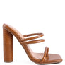 DANDELION HIGH BLOCK HEELED CROC SANDALS