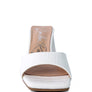 TRINITY TRIANGLE BLOCK HEELED CROC SANDALS