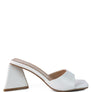 TRINITY TRIANGLE BLOCK HEELED CROC SANDALS