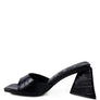 TRINITY TRIANGLE BLOCK HEELED CROC SANDALS