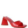 TRINITY TRIANGLE BLOCK HEELED CROC SANDALS