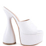 OOMPH QUILTED HIGH HEELED PLATFORM SANDALS