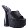 OOMPH QUILTED HIGH HEELED PLATFORM SANDALS
