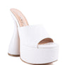 OOMPH QUILTED HIGH HEELED PLATFORM SANDALS
