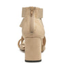 BENICIA ELASTIC STRAPPY BLOCK HEEL SANDALS