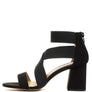 BENICIA ELASTIC STRAPPY BLOCK HEEL SANDALS