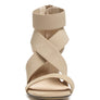 BENICIA ELASTIC STRAPPY BLOCK HEEL SANDALS