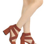 BENICIA ELASTIC STRAPPY BLOCK HEEL SANDALS