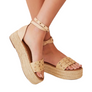 Diona J Rockstud Strap Espadrilles Platform Wedge Heels