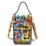 Multi Graffiti Top Flap Crossbody Bag Phone Purse