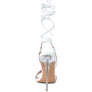 SHEENY CLEAR STILETTO LACE UP SANDAL