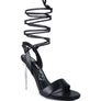 SHEENY CLEAR STILETTO LACE UP SANDAL