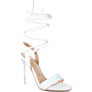 SHEENY CLEAR STILETTO LACE UP SANDAL