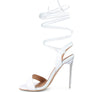 SHEENY CLEAR STILETTO LACE UP SANDAL