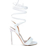 SHEENY CLEAR STILETTO LACE UP SANDAL