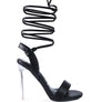 SHEENY CLEAR STILETTO LACE UP SANDAL