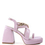 FRECKLIN METAL CHAIN STRAP CROC BLOCK SANDAL