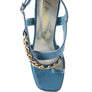 FRECKLIN METAL CHAIN STRAP CROC BLOCK SANDAL