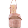 DROP DEAD PATENT CROC ULTRA HIGH PLATFORM SANDALS