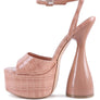 DROP DEAD PATENT CROC ULTRA HIGH PLATFORM SANDALS