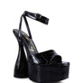 DROP DEAD PATENT CROC ULTRA HIGH PLATFORM SANDALS