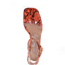 SUCH FLIRT SNAKE PATTERN BLOCK HEELED SANDALS