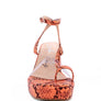 SUCH FLIRT SNAKE PATTERN BLOCK HEELED SANDALS