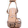 SUCH FLIRT SNAKE PATTERN BLOCK HEELED SANDALS