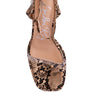 SUCH FLIRT SNAKE PATTERN BLOCK HEELED SANDALS