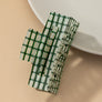 Transparent checker pattern hair claw clip