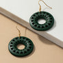 NEW COLORS Cutout wood circle drop earrings
