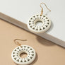 NEW COLORS Cutout wood circle drop earrings