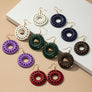 NEW COLORS Cutout wood circle drop earrings
