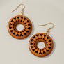 NEW COLORS Cutout wood circle drop earrings