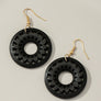 NEW COLORS Cutout wood circle drop earrings