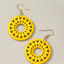 NEW COLORS Cutout wood circle drop earrings