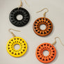 NEW COLORS Cutout wood circle drop earrings