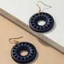 NEW COLORS Cutout wood circle drop earrings