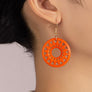 NEW COLORS Cutout wood circle drop earrings