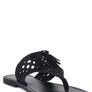 BEECH HANDWOVEN NATURAL SUEDE TASSEL THONG FLATS