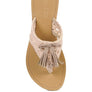BEECH HANDWOVEN NATURAL SUEDE TASSEL THONG FLATS