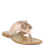 BEECH HANDWOVEN NATURAL SUEDE TASSEL THONG FLATS