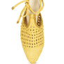 BARTSI HANDWOVEN COTTON TIE UP MULE FLATS