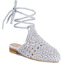 BARTSI HANDWOVEN COTTON TIE UP MULE FLATS