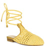BARTSI HANDWOVEN COTTON TIE UP MULE FLATS