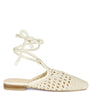 BARTSI HANDWOVEN COTTON TIE UP MULE FLATS