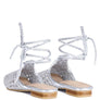BARTSI HANDWOVEN COTTON TIE UP MULE FLATS