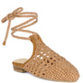 BARTSI HANDWOVEN COTTON TIE UP MULE FLATS