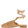BARTSI HANDWOVEN COTTON TIE UP MULE FLATS